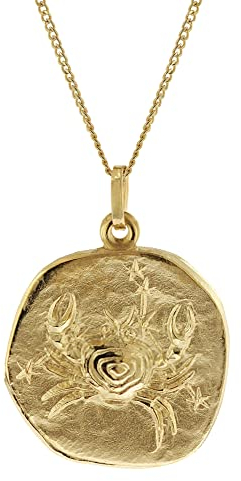 trendor Krebs Sternzeichen Ø 20 mm mit 333/8K Goldkette für Herren 41960-07-50 50 cm