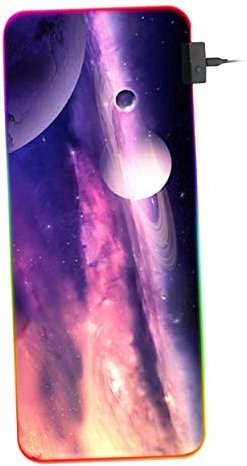 SOLUSTRE Leuchtendes Mauspad RGB-Gaming-mauspad Tastaturpad Mit Mehreren Lichtmodi Einzelfarben Farb-lauflicht Atmender Farbverlauf Abnehmbarem USB-Kabel Faltbarem Design Rutschfester Gummi