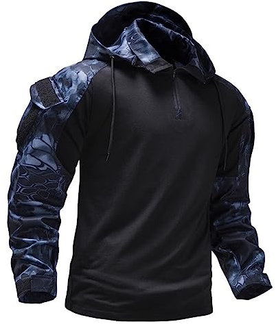Darringls Herren Military Combat Hoodies Multiple Pockets Tactical Pullover Sweatshirt Army Hooded Militäruniform Camouflage taktisches Hunting Top