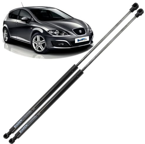 BIAREN Lot de 2 vérins à gaz pour hayon arrière pour Seat Leon Mk2 Hatchback 1P1 2005-2012 Système de levage 320 (N) 500 mm 1P0827550 1P0827550A 1P9827550