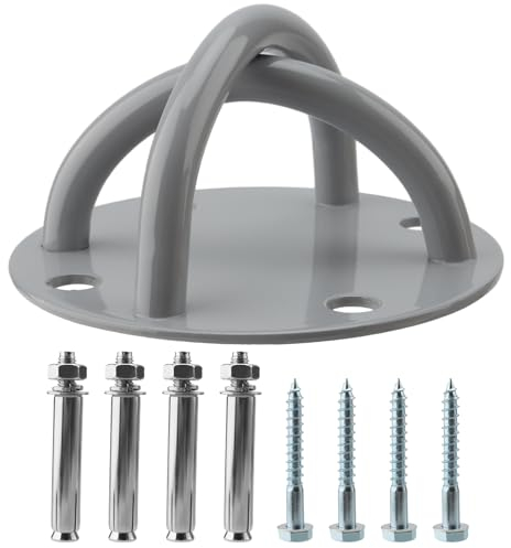 CHUEHKAK Deckenhalterung Gym, Fitness Wandhalterung Yoga, Suspension Trainer Haken, Ceiling Anchor, Deckenhaken Schlingentrainer, mit 4 Schrauben und 4 Dehnungsrohre, Tragkraft 250kg