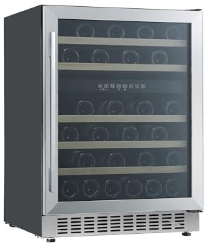 Cata Vinoteca VI 59082 X/A No Frost de Encastre Total Capacidad 46 Botellas con Dos Zonas de Temperatura Control Electrónico y Panel Touch Luz Interior LED Puerta Reversible Ancho 59,5 cm Color Inox
