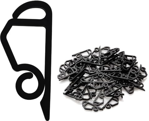 ANGIX 50 Gutter Hooks, Fascia Clips for Outdoor Lights, Durable Weatherproof Plastic Hangers, Reusable & Easy to Install - for Christmas, Icicle, Fairy & Garden Decorations on Gutters, Roofs & Eaves