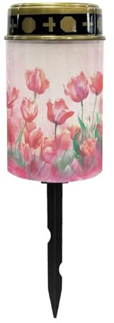 Kathyboom Grave Solar Lights for Outdoor Garden Waterproof Cemetery Solar Lights Changing Angel Grave Yard Landscape Path Lights LED Flameless Candle