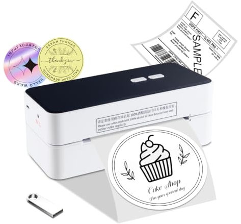 vretti USB-Thermodrucker, Etikettendrucker, Thermodrucker, 4 x 6, kompatibel mit Windows und Mac OS-Betriebssystemen, ideal für den Druck von Adressen und Versandetiketten