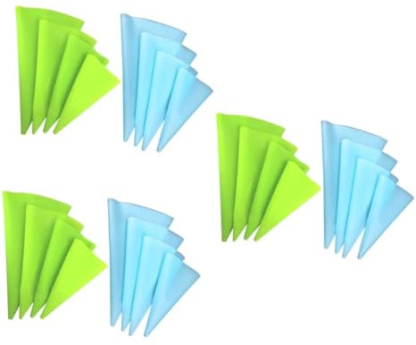 PRETYZOOM 3 Juegos Mangas Pasteleras De Silicona Mangas Pasteleras Reutilizables Bolsas De Crema para Pastel Puffer Bag Silica Gel Bolsitas Bolsa De Hielo Manga Pastelera Green 8 Uds * 3