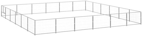 DYRJDJWIDHW hundezwinger,Dog cage,hundehütte XXL,Kennel Hund,Hundezwinger Silbern 36 m² StahlEntworfen für Garten und Terrasse.