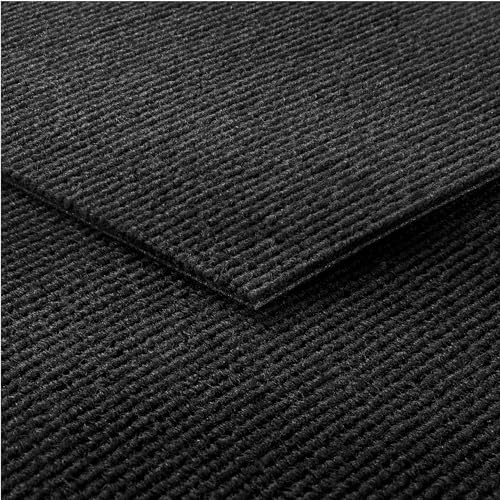 Livelynine Moquette per Pavimenti Soggiorno Camera da Letto Lavabile Piastrelle di Moquette Nero 60x60CM 16 Pezzi Antiscivolo Tappeto Quadrati Scuro per Ufficio Commercio Quadrotte di Moquettes Nere