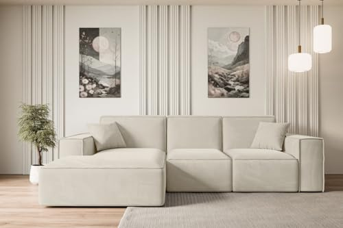 ALTDECOR Ecksofa in L-Form Serra-L 266x169x80 - Beige | Corner Sofa Bett Eckcouch Couch Wohnlandschaft Cauchsofa