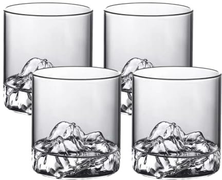 Lot de 4 verres à whisky montagne japonais – Verre multi-usages résistant cadeau maison