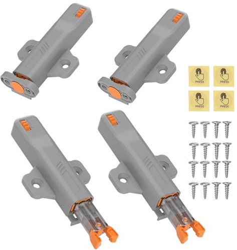 Drucktüröffner Push to Open, 4 STK Heavy Duty Push Open Türöffner für Schrank 40N, Feder Schnappverschluss Schloss Drücken Öffnen für Küchenschrank, Kleiderschrank, Schubladenriegel