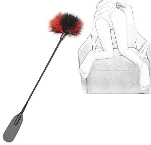 TRQOYTU Fouet SM Érotique Flogger Avec Chatouilleur De Plumes De Luxe Et Fouet À Pagaie En Cuir Fouet À Clitoris En Plumes De Sexe BDSM Bondage Fessée Pagaie Flirt Chatouilleur