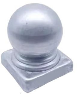 GBYUHAIJUN Chapeau Poteau Bois,Chapeau Poteau Bois Rond Lot de 2 Capuchons de Poteau en Acier galvanisé avec Boule et dôme for poteaux de Garde-Corps de clôture carrés et Ronds(Square 120mm)