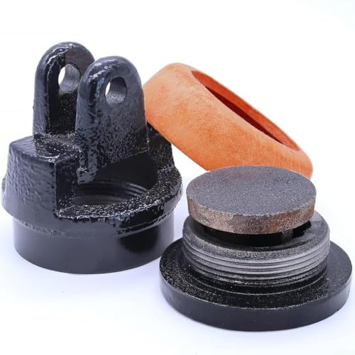 Pistone di ricambio per mano tipo 75, in ghisa con guarnizione in pelle, compatibile con pompe da giardino e fontana, lunghezza 90 mm, opzioni nero/marrone (B)