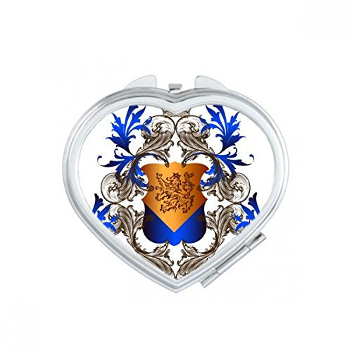DIYthinker Mittelalterliche Ritter von Europa Crown Emblem Schild Herz Compact Make-up Taschenspiegel Tragbare Nette kleine Hand Spiegel Geschenk Mehrfarbig