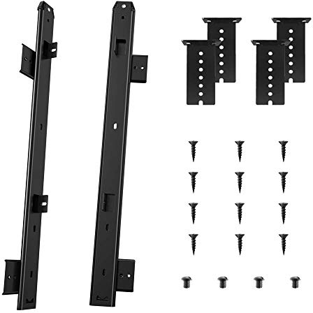 FRMSAET Heavy Duty 305/355/405/455 mm Thickness Steel Construction Ball Bearing Keyboard Slides Keyboard Drawer Slides Tray Accessories Cabinet Furniture Hardware Rails (455 mm, Black)