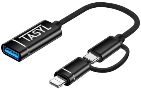 TASYL 2 in 1 USB Adapter für iPhone iPad USBC Lightning Thunderbolt OTG USB 3.0 Adapterkabel Kompatibel mit MacBook Thunderbolt, Surface Pro, Dongles, MIDI; Nicht zum Aufladen