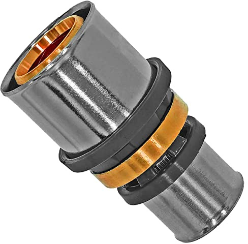 MegaHaustechnik Reduzierung Pressfitting aus Messing für Mehrschichtverbundrohr 20x2 auf 16x2 mm Außendurchmesser x Wandstärke Trinkwasser geeignet TH U Profil Kontur Kupplung