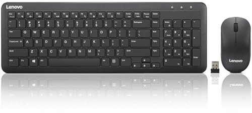 Lenovo Combo clavier et souris sans fil 300, récepteur nano USB-A 2,4 GHz, piles incluses