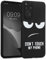 kwmobile Cover Compatibile con Xiaomi Redmi Note 11 / Note 11S - Custodia in Silicone TPU - Cover Protettiva Soft Case - Don't touch my phone bianco/nero