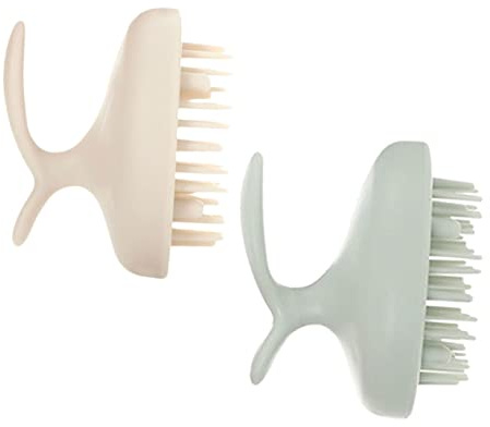 FRCOLOR 2 Stück-pack Kopfhautmassagebürste Shampoo Bürste aus Hips und Tpe Sanfte Tiefenmassage für Nasses und Trockenes Haar Zufällige Farbe