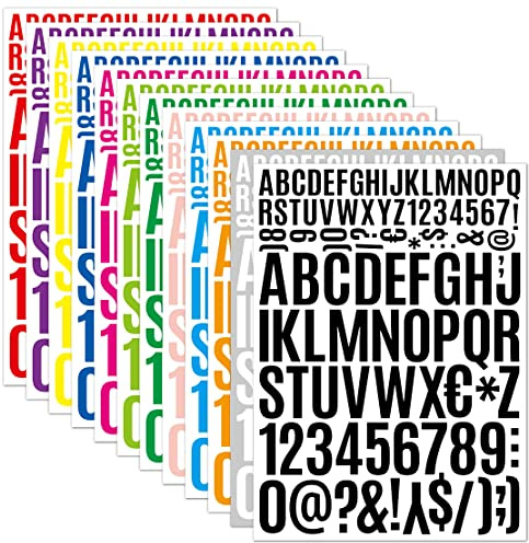 Voyyphixa 12 Stück Buchstaben Aufkleber Selbstklebende Vinyl Alphabet Buchstaben Nummern Zahlen Aufkleber Set für Briefkasten Schilder, Aufkleben Scrapbook, Kunsthandwerk, Briefkästen (12PCS)