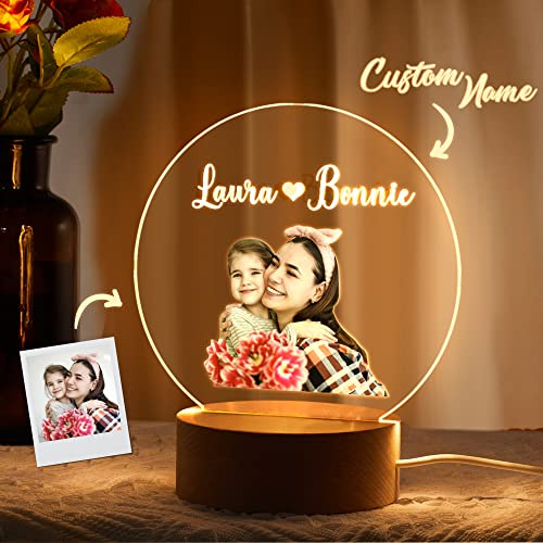 VEELU Personalisiertes Nachtlicht für Babys - Individuelle Nachttischlampe für Kinder mit Vorname und Datum - Personalisierte Geschenke - Babygeschenk - Taufgeschenk Dekoration (Stil 3)