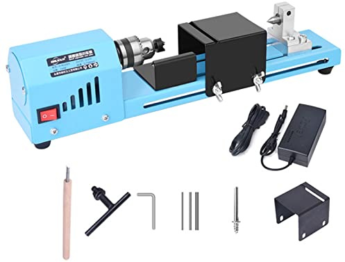 Tornio per la Lavorazione del Legno Fai-da-Te, Piccolo tornio per Legno Macchina per lucidare Perline, fresatrice Rettifica Fai-da-Te Perline per lucidatura Trapano Set Standard di Utensili rotanti,