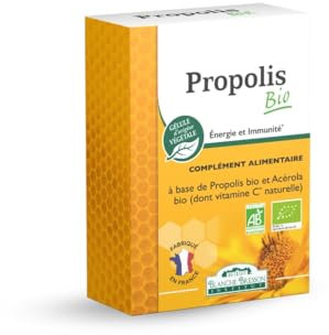BLANCHE BRESSON - Propolis Bio - Energie & Immunité - Acérola Bio - Vitamine C Naturelle - Lutte contre la fatigue & Changement Saison, Vitalité - 60 Gélules - cure de 30 jours - Fabriqué en France