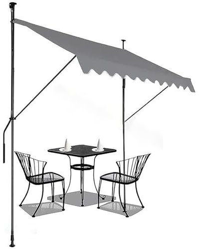 WANGCEPLSD Klemmmarkise, Balkonmarkise, Höhenverstellbar, mit Handkurbel, Sonnenschutz für Balkon, Terrasse, Garten (Size : 4m)
