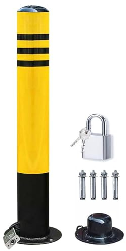 ELzEy Barriera Parcheggio Dissuasore for Blocco parcheggio Auto, Blocco Riflettente in Acciaio for parcheggio con Lucchetto for vialetti per parcheggi privati