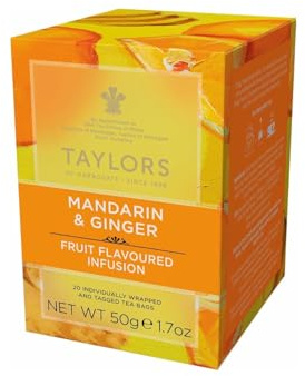 Taylors® | Infuso Mandarino e Zenzero | Tisana Frutta e Spezie Senza Caffeina - 1 x 20 Filtri | Miscela Frutta e Spezie in Bustine Singole