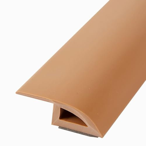 Moulures de Sol, moulures de Finition, Bandes pour sols irréguliers, Rampe pour Porte d'entrée/Couloir/Rampe pour Fauteuil Roulant, Garniture de Sol en Bois sur carrelage (Marron, 1 m (3,3 pi))