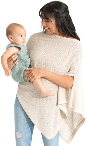We are Amma | The Cocoon™ - Newborn Essentials Must Haves: Nursing Cover for Breast Feeding Essentials | Nursing Sweater Used as Breastfeeding Cover (Natural, One Size)