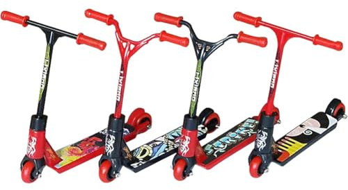 CHENGLI 4 Stückes Finger Skateboard, Mini Roller Spielzeug, Finger Scooter Spielzeug Set, Fingerspitzenbewegung, Mini Skateboard Ideales Spielzeug für Skateboard-Liebhaber und Kinder