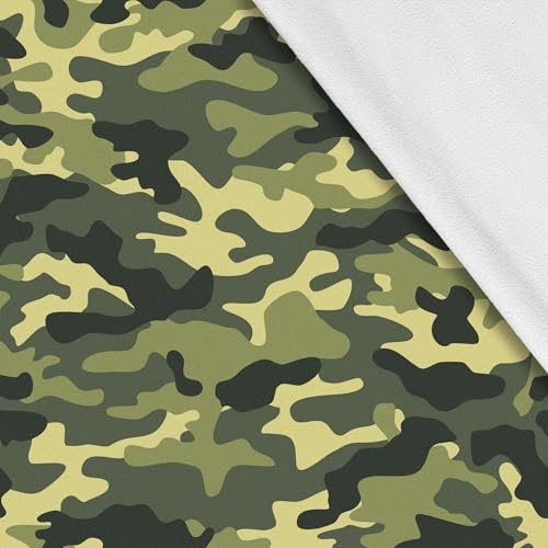 HEKO PANELS Softshell Stoff Meterware Outdoor Stoff Wasserfest Mit Fleece Stoff Zum Nähen Nähstoffe Windfest Für Jacke Wandern Sport Overall Tarnung Tarnfarben 1 Meter 145 x 100 cm