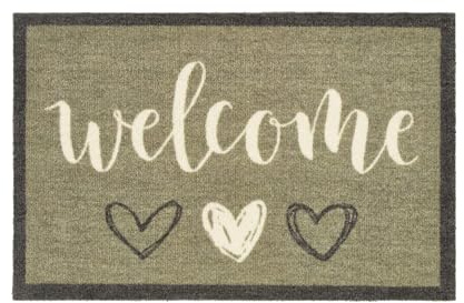 My Mat Nylon Indoor Pattern Washable Doormat for Hallway, Kitchen, Front Door (Green)