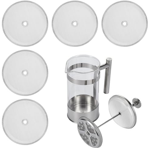 6pcs French Press Filter 4 Inch Reusable Coffee Filters Stainless Steel Coffee Filter for 34oz/8 cups/1000ml French Press Coffee Maker