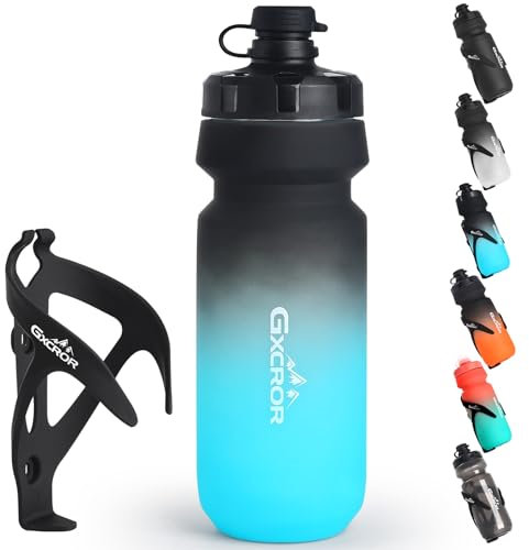 GXCROR Bike Water Bottle Holder with Bottle Combo, Lightweight, Durable & Secure Water Bottle Cage Set, Easy Installation, Fit for Sport Outdoor Cycling, MTB Road
