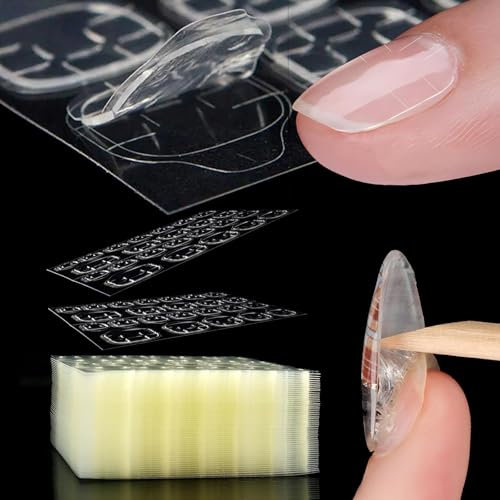CATOR 10 Feuilles 240 Pièce Autocollant Ongles Double Face, Gel Pad Ongles,Autocollant d'Ongle Adhésif Transparent, Onglet Adhésif Ongles Imperméable,Respirante Nail Glue Jelly Gel Ruban Adhésif