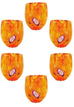 MurArt Bicchieri da Liquore di Murano Set da 6 bicchieri da 100ml Collezione Marea in vetro soffiato a mano in lavorazione artigianale Made in Italy