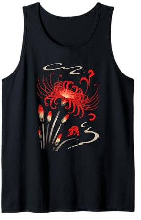 Japanese Style Art Manjushage Lys Araignée Rouge Débardeur