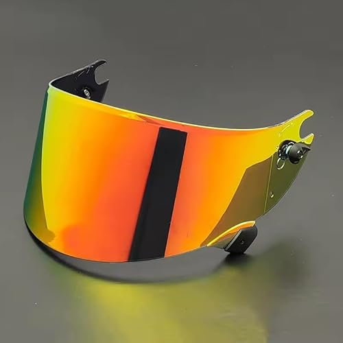 YOFAB Visiere Casque Moto pour Shark Race R Pro GP, Casque Moto Pare-Vent Casque Lentille, Remplacement de Visière de Lentille de Casque de Bouclier de Vent de Moto,B Golden Red