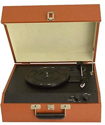 ZJFHEYUO Giradischi Bluetooth Portatile a Tre velocità Bluetooth 18/20/30 cm, Giradischi Vintage in Vinile con Altoparlanti Stereo integrati e Cuffie