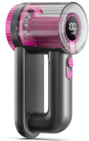 Rasoio ricaricabile per tessuti, 2 in 1, per vestiti, mobili, maglioni con 6 lame, contenitore da 200 ml, display a LED, USB C da 2000 mAh, rasoio per pelucchi a 3 velocità elimina peli e pelucchi