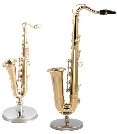 Sassofono jazz, statuetta in in miniatura, modello di strumento musicale, scultura decorativa da collezione, riproduzione ornamentale, per casa delle bambole, decorazione per la casa