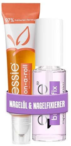 Bundle aus Essie Break Fix liquid nail patch Nagel-Fixierer, Bei Brüchen und Rissen, Für bis zu 5 Tage Halt, 7 ml + essie on a roll apricot nail & cuticle oil