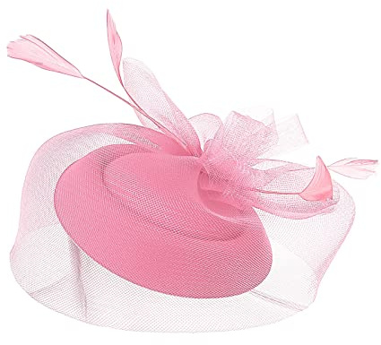 Generisch Foulard de transpiration pour homme - Bandeau de thé - Chapeau - Plumes en maille - Pince à cheveux pour mariage et église - Bande de préhension - Raquette de tennis, Rose, taille unique