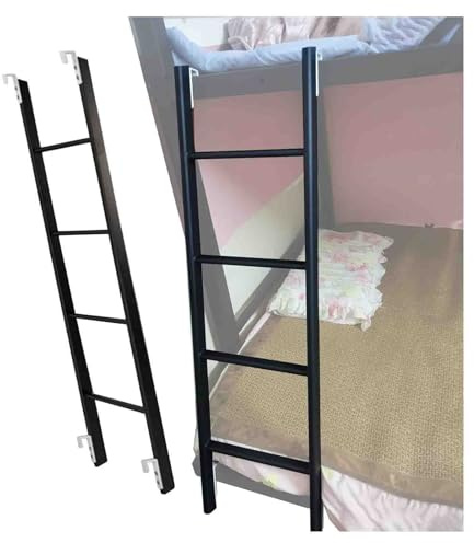 Scaletta Nera per Letto a Castello con 2 Ganci, Ideale per Caravan, Portata 150 kg (330 LB) (Dimensioni: 116 cm)