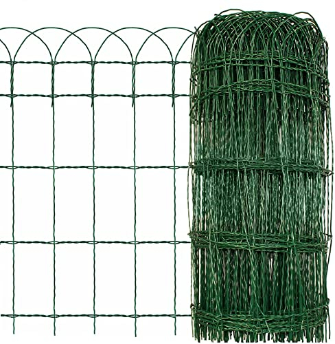 Floordirekt Beetzaun Metall, 65 cm x 10 m, Ziergeflecht, dekorative Beeteinfassung, Beetumrandung, Gartenzaun, Zaun zum Stecken, Drahtzaun, Zierzaun, kleiner Zaun für Garten